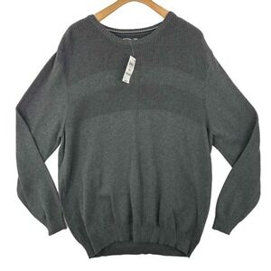 Club Room Sweater Mens 3XL Charcoal Cotton Crewneck Textured Pullover